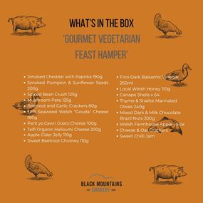 Whats in the Gourmet vegetarian feast hamper 