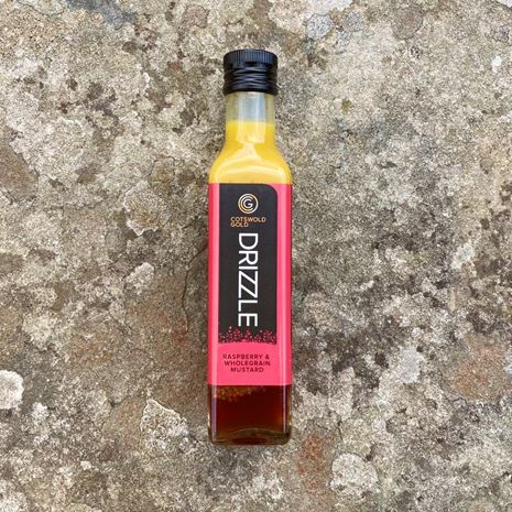raspberry and wholegrain mustard drizzle