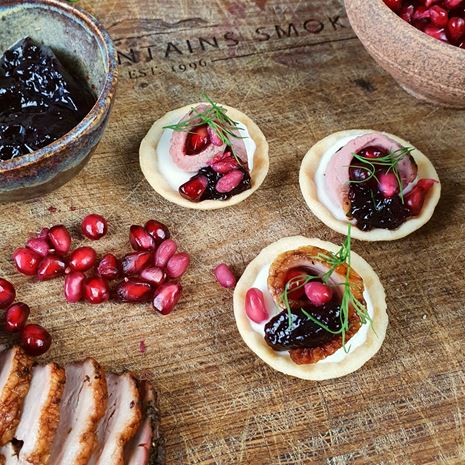 Smoked Duck & Recurrant Jelly Canapes