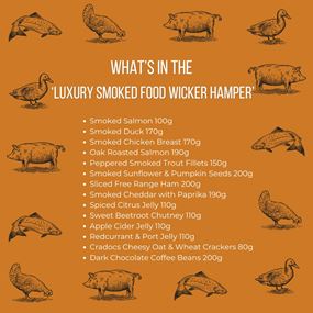 What’s in the Luxury Smoked Wicker Hamper 