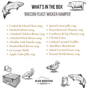 Brecon Feast Wicker Hamper Contents 