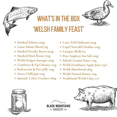 Welsh family feast Hamper Contents