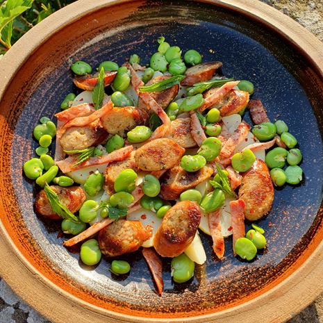 Smoked Streaky Bacon and Sausage Salad Recipe