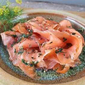 Gravadlax Sweet Cured Salmon Dill slices