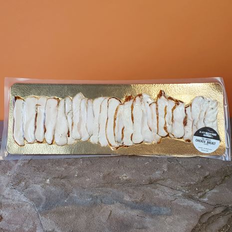 sliced smoked chicken breast platter