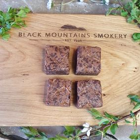 chocolate brownies on a board