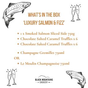 Whats in the box of Luxury Smoked Salmon and Fizz 