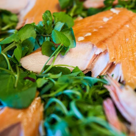 oak roasted hot smoked salmon side