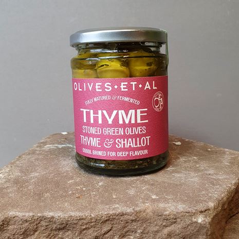thyme and shallot marinated olives