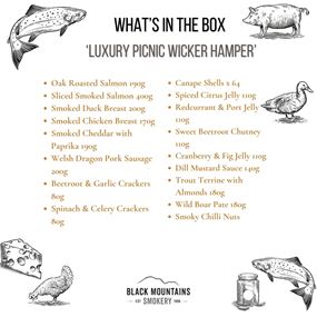 Luxury Picnic Wicker Hamper Contents 